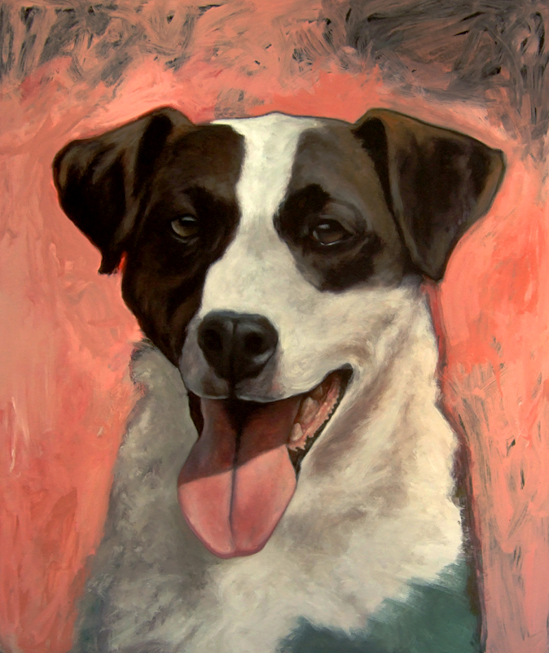 peinture, chien, valence, huile