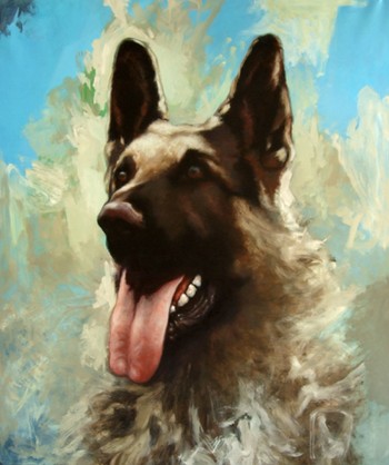 peinture, chien