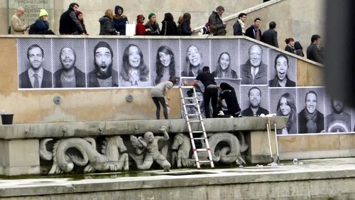 street-art, parvis, palais de tokyo, jr, artiste, performer, photographe, bnf, inside out, iop